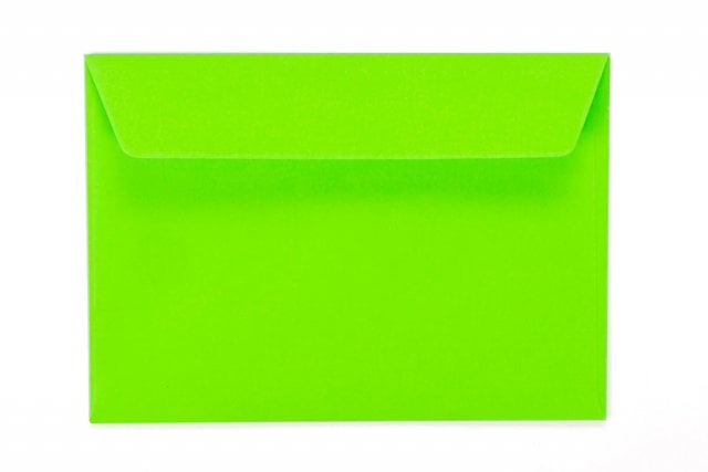 Enveloppes DIN C6 autocollantes, vert fluo