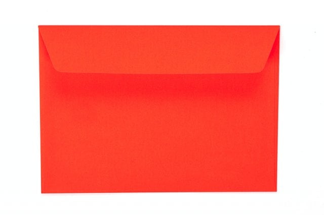 Enveloppes DIN C6 autocollantes, Rouge fluo
