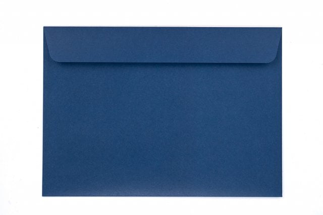 Enveloppes DIN C5 autocollantes, impression bleu foncé
