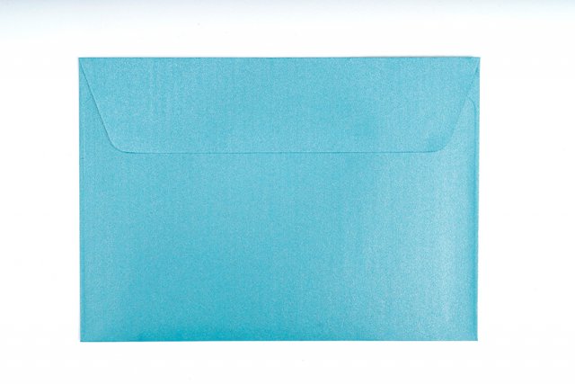 Enveloppes DIN C6 autocollantes, Bleu nacré