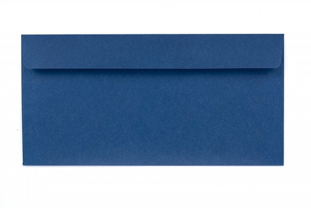 Enveloppes DIN long adhésives, impression bleu foncé