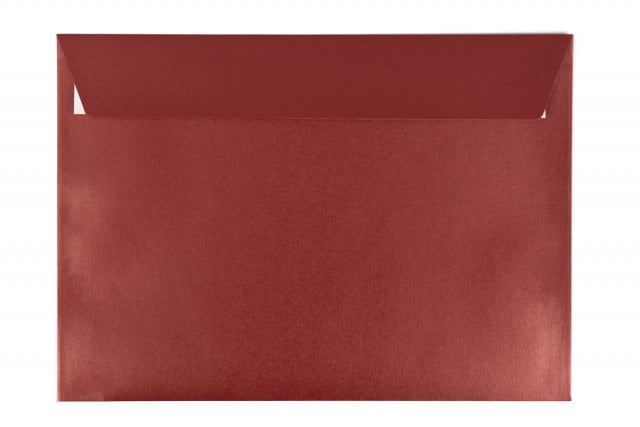 Enveloppes DIN C5 autocollantes, rouge nacré