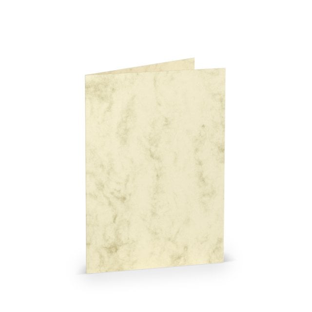 Cartes pliables DIN A6, marbrées Crème