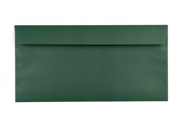 Enveloppes DIN long adhésives, impression vert foncé