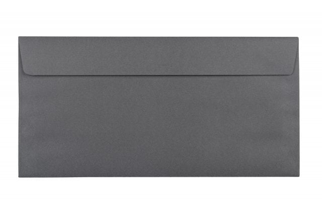 Enveloppes DIN long adhésives, impression gris foncé