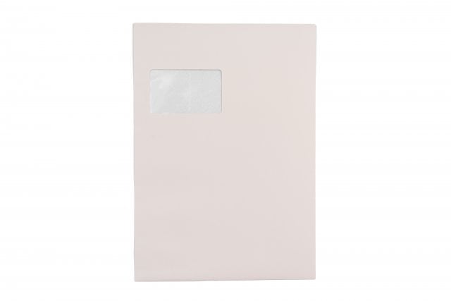 Enveloppes DIN C4 autocollantes avec fenêtre, impression Crème