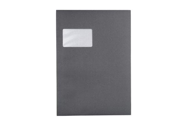 Enveloppes DIN C4 adhésives avec fenêtre, impression Gris foncé