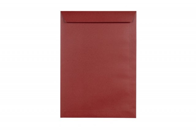 Enveloppes DIN C4 adhésives, impression rouge foncé
