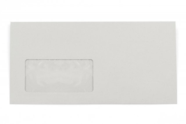 Enveloppes DIN long, recyclées Gris avec fenêtre