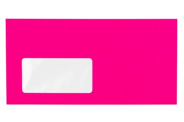 Enveloppes DIN long avec fenêtre, Neon Pink