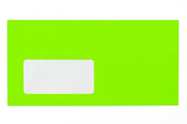 Enveloppes DIN long avec fenêtre, vert fluo
