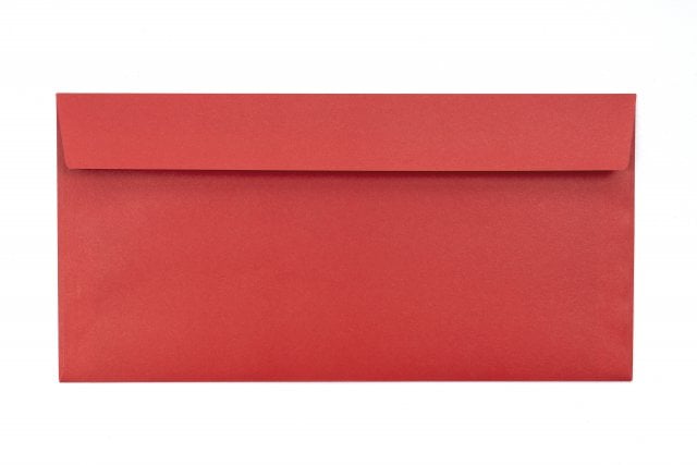 Enveloppes DIN long adhésives, impression rouge