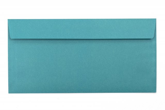 Enveloppes DIN long adhésives, impression turquoise
