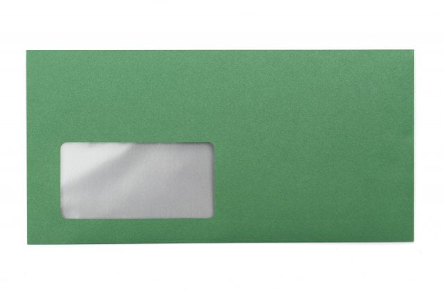 Enveloppes DIN Lang+ avec fenêtre, impression Vert