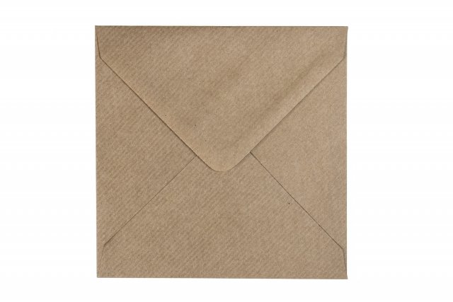 Enveloppes Carré 140x140 mm, papier kraft natron strié