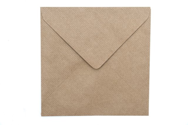 Enveloppes Carré 155x155 mm, papier kraft natron strié