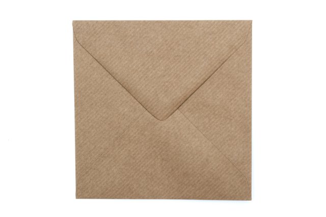 Enveloppes Carré 130x130 mm, papier kraft natron strié