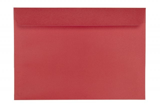Enveloppes DIN C5 autocollantes, impression rouge