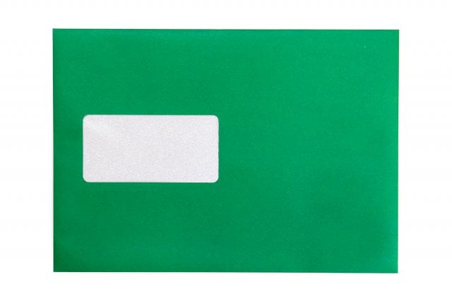 Enveloppes DIN C5 autocollantes avec fenêtre, impression verte