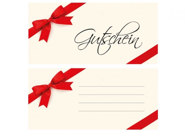 Carte DIN Longue, Impression Crème, Bon cadeau