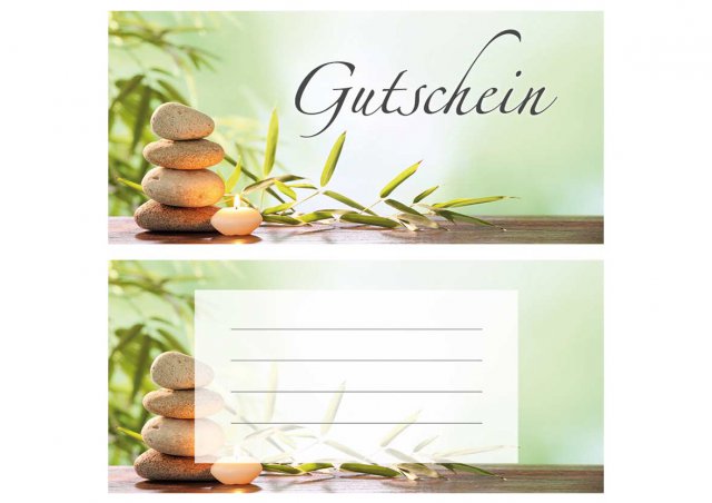 Carte DIN Longue, Impression Wellness Vert, Bon cadeau