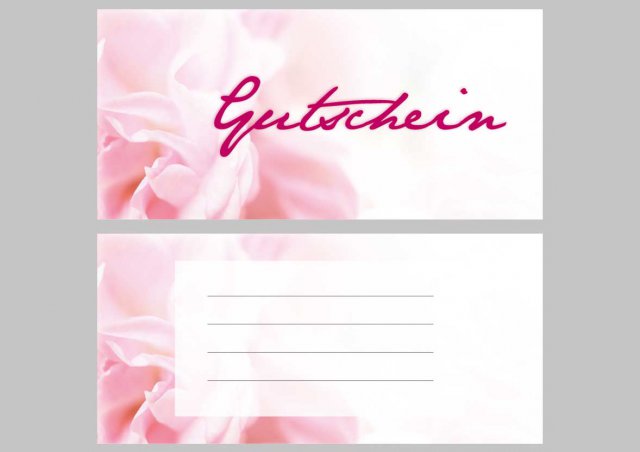 Carte DIN Longue, Impression Rose, Bon