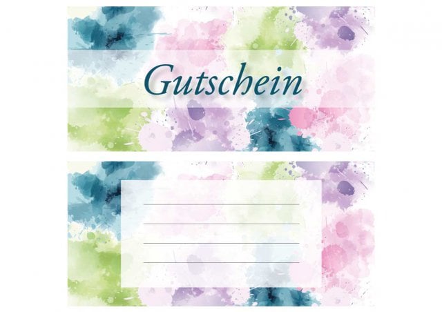 Carte DIN long, impression taches, bon cadeau