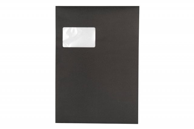 Enveloppes DIN C4 autocollantes avec fenêtre, impression noire