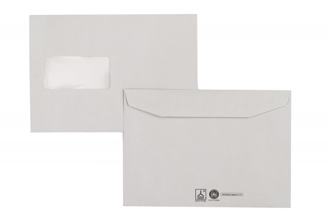 Enveloppes DIN C5, recyclées Grises avec fenêtre