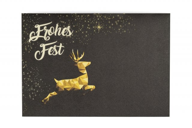 Enveloppes DIN C6, Impression Gris foncé, Noël Renne