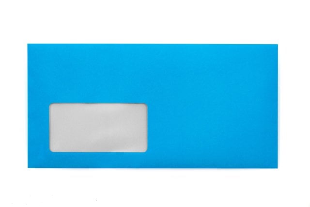 Enveloppes DIN Lang+ avec fenêtre, impression bleue