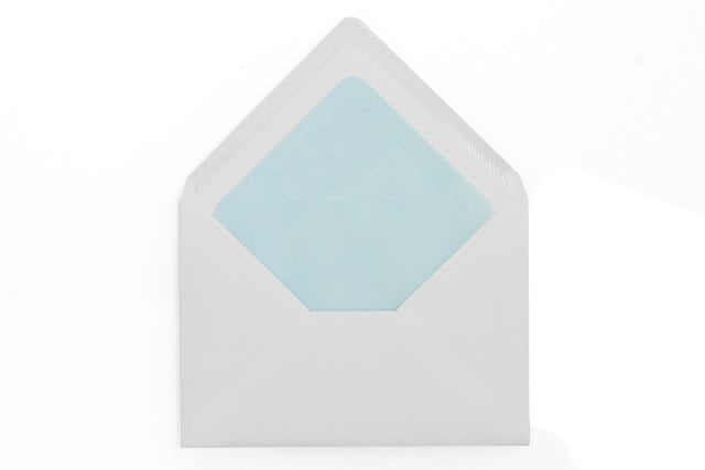 Enveloppes DIN C6, blanches avec doublure intérieure bleu clair