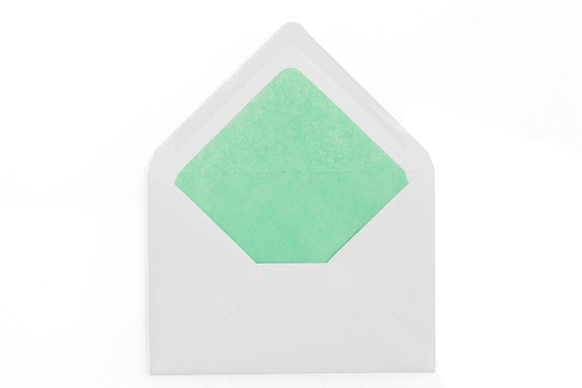 Enveloppes DIN C6, blanches avec doublure intérieure turquoise