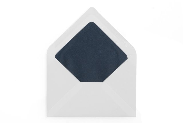 Enveloppes DIN C6, blanches avec doublure intérieure bleu foncé