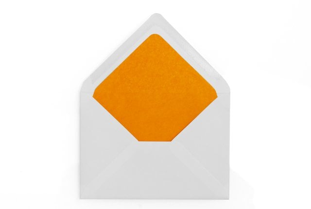 Enveloppes DIN C6, blanches avec doublure orange