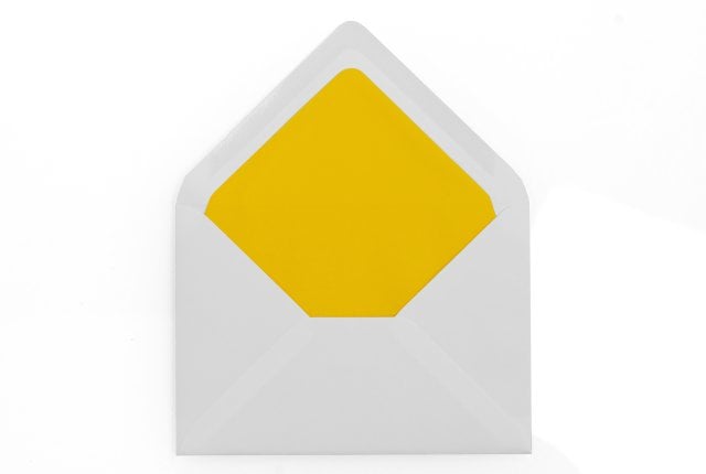 Enveloppes DIN C6, blanches avec doublure jaune