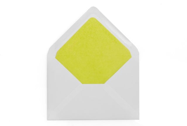 Enveloppes DIN C6, blanches avec doublure intérieure vert clair