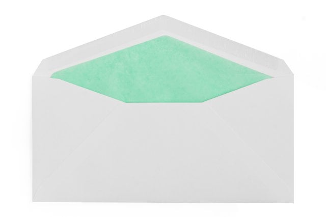 Enveloppes DIN long, Blanc avec intérieur turquoise