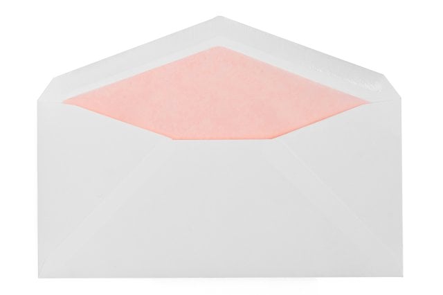 Enveloppes DIN long, Blanc avec intérieur rose