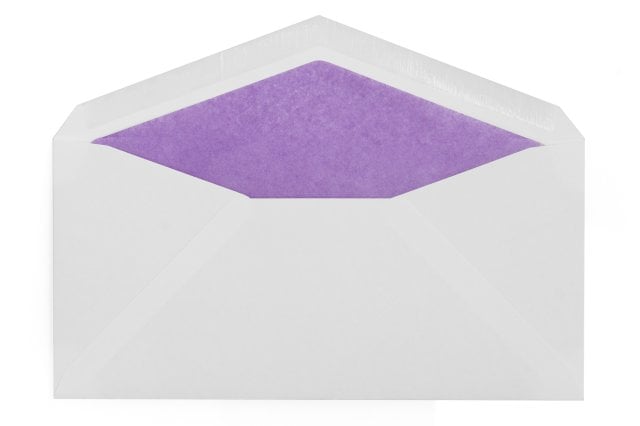 Enveloppes DIN long, Blanc avec doublure lilas