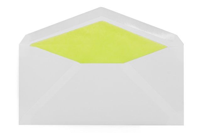 Enveloppes DIN long, Blanc avec intérieur vert clair