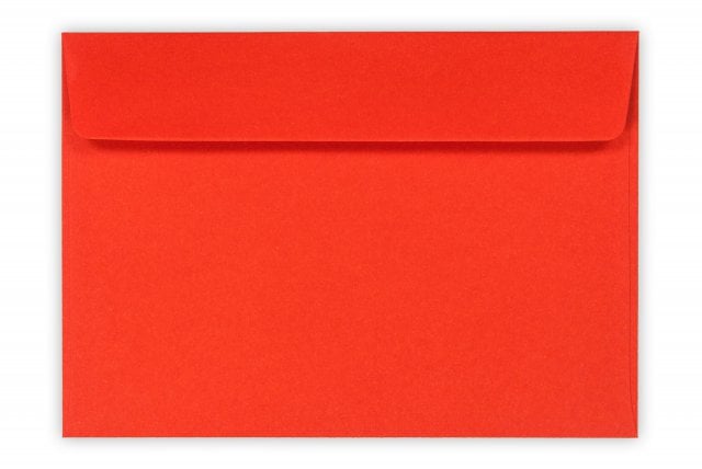 Enveloppes DIN C6 autocollantes, rouge vif