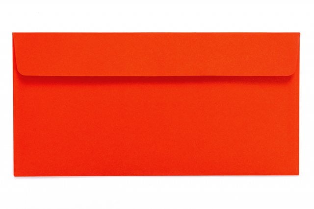 Enveloppes DIN long adhésives, rouge vif