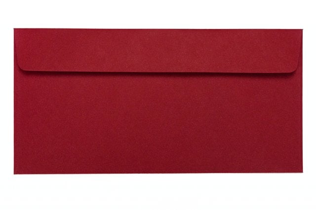 Enveloppes DIN long adhésives, rouge foncé