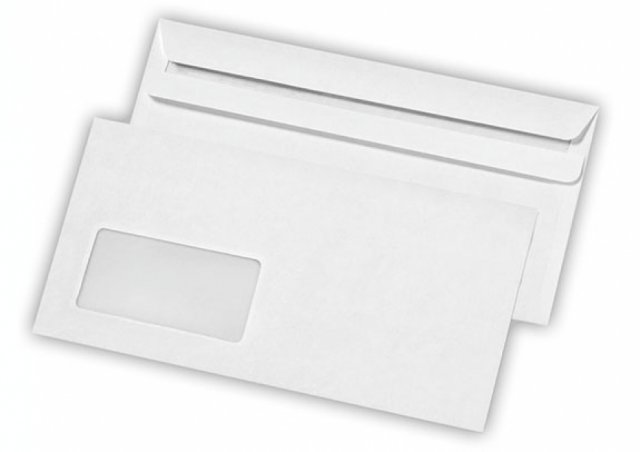 Enveloppes DIN long, blanc avec fenêtre