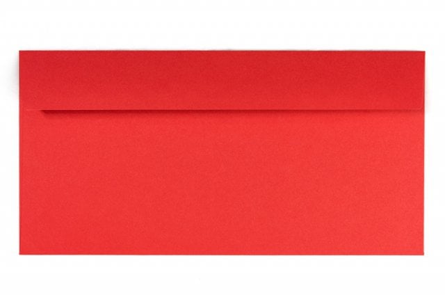 Enveloppes DIN long adhésives, rouge