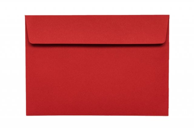 Enveloppes DIN C6 autocollantes, rouge