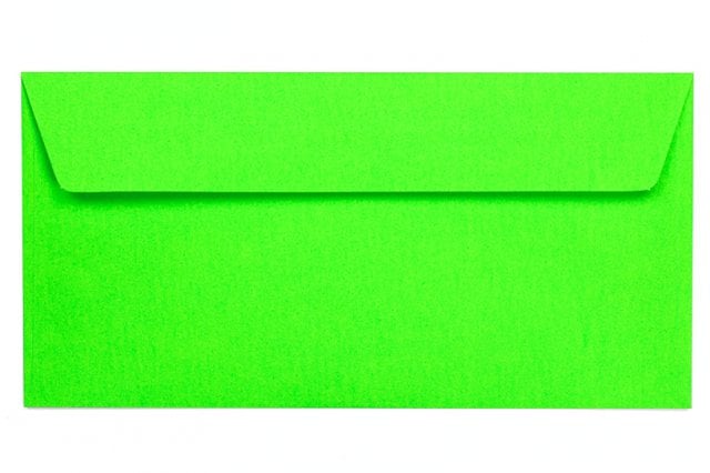 Enveloppes DIN Longues autocollantes, Vert fluo