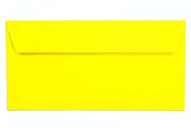 Enveloppes DIN Longues autocollantes, Jaune fluo