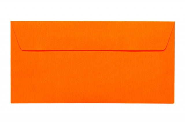 Enveloppes DIN Lang autocollantes, Neon Orange